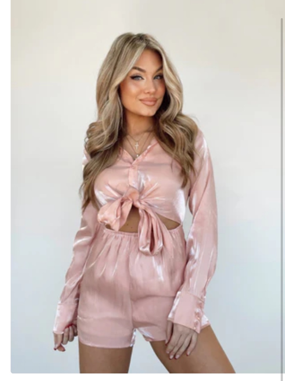 Pour me a cosmo satin Tie-Front Romper